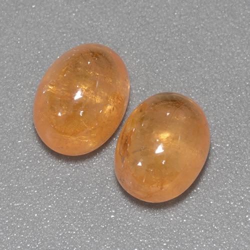 Pedras preciosas de granada espessartita laranja natural de 5,11 ct, corte oval, transparente