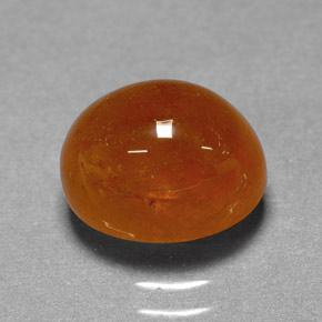 Granada espessartita laranja natural 4,46ct, corte oval, translúcido