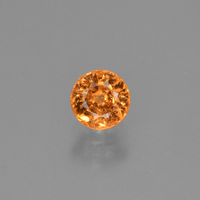 Granada espessartita laranja natural 0,67ct, corte redondo, SI