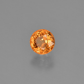 Granada espessartita laranja natural 0,67ct, corte redondo, SI
