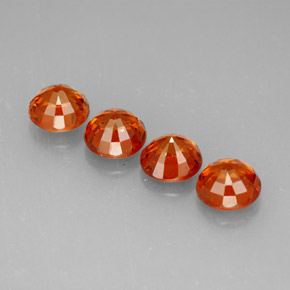 Pedras preciosas de granada espessartita laranja natural de  ct, corte redondo, VS