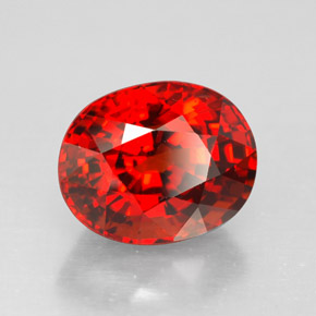 Granada espessartita vermelho natural 3,18ct, corte oval, VVS-VS