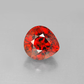 Granada espessartita laranja natural 3,32ct, formato de pêra, VVS-VS