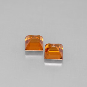 Pedras preciosas de granada espessartita laranja natural de  ct, quadrado, VS