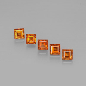 Pedras preciosas de granada espessartita laranja natural de  ct, quadrado, VS