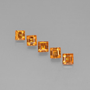 Pedras preciosas de granada espessartita laranja natural de  ct, quadrado, VS