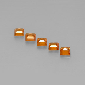Pedras preciosas de granada espessartita laranja natural de  ct, quadrado, VS