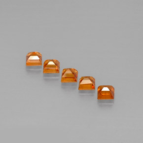 Pedras preciosas de granada espessartita laranja natural de  ct, quadrado, VS