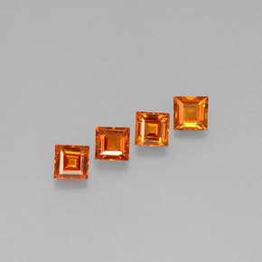 Pedras preciosas de granada espessartita laranja natural de  ct, quadrado, VS
