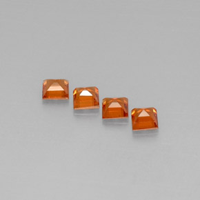 Pedras preciosas de granada espessartita laranja natural de  ct, quadrado, VS