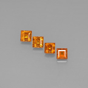 Pedras preciosas de granada espessartita laranja natural de  ct, quadrado, VS