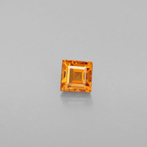 Granada espessartita laranja natural 0,33ct, quadrado, VS
