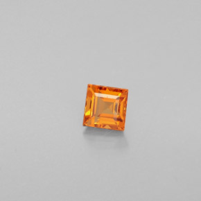 Granada espessartita laranja natural 0,33ct, quadrado, VS