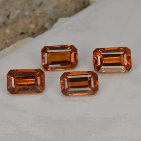 Pedras preciosas de granada espessartita laranja natural de 2,73 ct, corte esmeralda, VVS-VS