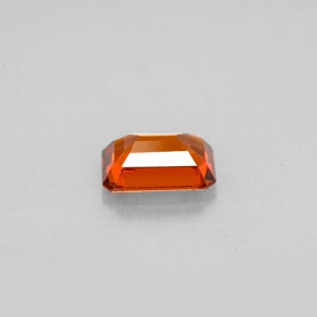 Granada espessartita laranja natural 0,91ct, corte esmeralda, VS