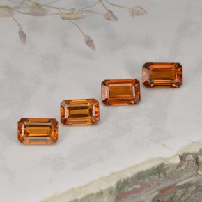 Pedras preciosas de granada espessartita laranja natural de 2,37 ct, corte esmeralda, VVS-VS