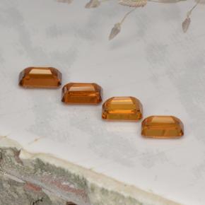 Pedras preciosas de granada espessartita laranja natural de 2,37 ct, corte esmeralda, VVS-VS