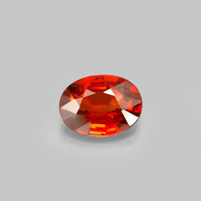 Granada espessartita vermelho natural 2,17ct, corte oval, VVS-VS