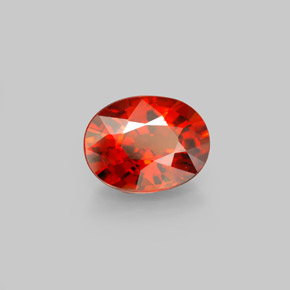 Granada espessartita vermelho natural 2,49ct, corte oval, VS
