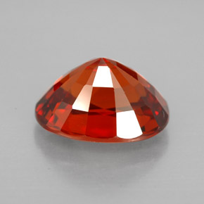 Granada espessartita vermelho natural 4,14ct, corte oval, VS