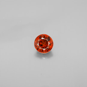 Granada espessartita laranja natural 0,85ct, corte redondo, VVS-VS