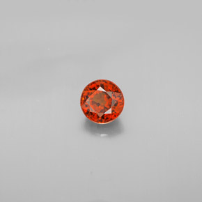 Granada espessartita laranja natural 0,85ct, corte redondo, VVS-VS