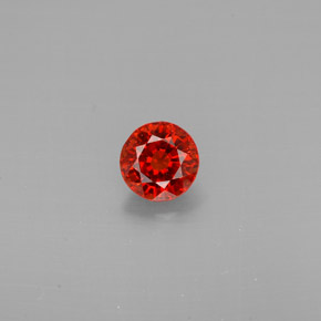 Granada espessartita laranja natural 0,80ct, corte redondo, VVS
