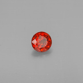 Granada espessartita laranja natural 0,80ct, corte redondo, VVS