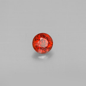 Granada espessartita laranja natural 0,85ct, corte redondo, VVS