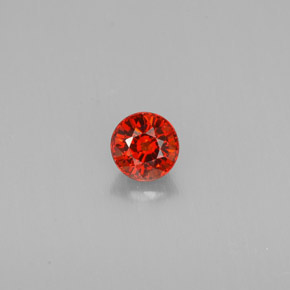 Granada espessartita laranja natural 0,86ct, corte redondo, VVS-VS
