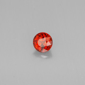 Granada espessartita laranja natural 0,86ct, corte redondo, VVS-VS
