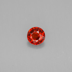 Granada espessartita laranja natural 0,80ct, corte redondo, VVS-VS