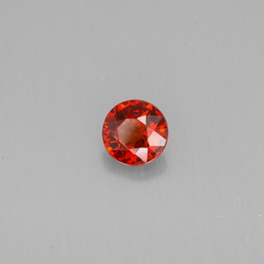 Granada espessartita laranja natural 0,80ct, corte redondo, VVS-VS
