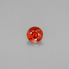 Granada espessartita laranja natural 0,74ct, corte redondo, VVS-VS