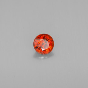 Granada espessartita laranja natural 0,74ct, corte redondo, VVS-VS