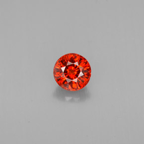 Granada espessartita laranja natural 1,12ct, corte redondo, VVS-VS