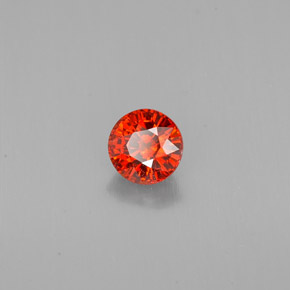 Granada espessartita laranja natural 1,12ct, corte redondo, VVS-VS