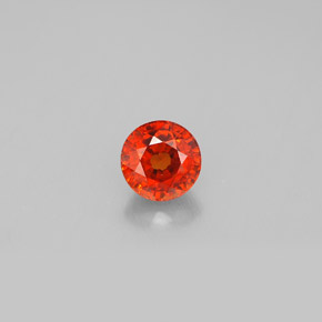 Granada espessartita laranja natural 0,92ct, corte redondo, VVS-VS
