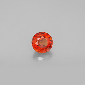 Granada espessartita laranja natural 0,92ct, corte redondo, VVS-VS