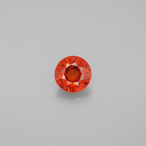 Granada espessartita laranja natural 0,87ct, corte redondo, VVS-VS