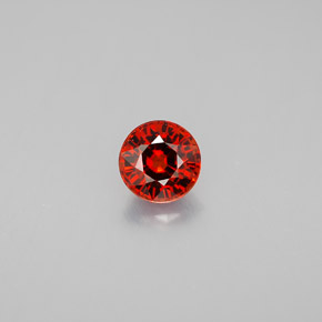 Granada espessartita laranja natural 0,89ct, corte redondo, VVS-VS