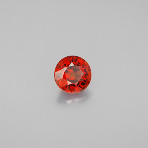 Granada espessartita laranja natural 0,89ct, corte redondo, VVS-VS
