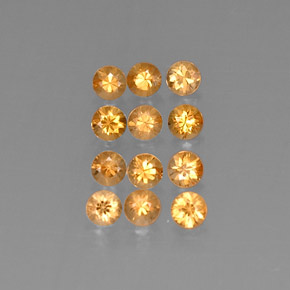 Pedras preciosas de granada espessartita laranja natural de  ct, corte redondo, VVS-VS