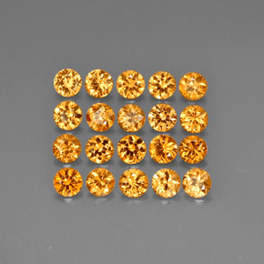 Pedras preciosas de granada espessartita laranja natural de  ct, corte redondo, VVS-VS