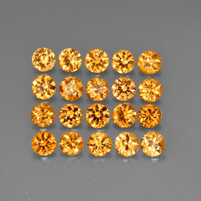Pedras preciosas de granada espessartita laranja natural de  ct, corte redondo, VVS-VS