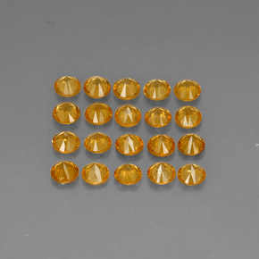 Pedras preciosas de granada espessartita laranja natural de  ct, corte redondo, VVS-VS