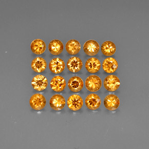 Pedras preciosas de granada espessartita laranja natural de  ct, corte redondo, VVS-VS