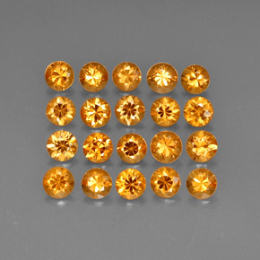 Pedras preciosas de granada espessartita laranja natural de  ct, corte redondo, VVS-VS