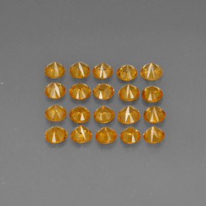 Pedras preciosas de granada espessartita laranja natural de  ct, corte redondo, VVS-VS