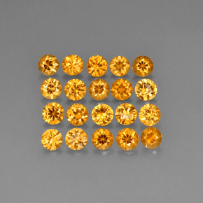 Pedras preciosas de granada espessartita laranja natural de  ct, corte redondo, VVS-VS
